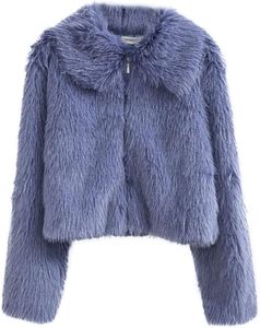 Veste Courte en Fausse Fourrure pour Femme Hiver 2025 – Manches Longues, Ouverte sur le Devant, Style Shaggy, Manteau Tendance - Product Image 1