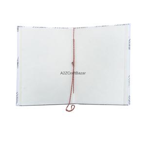 Carnet de notes artisanal avec couverture en tissu imprimé au bloc, motif Sanganeri indien, pages en papier – Cadeau personnalisable pour amis - Product Image 3