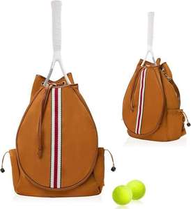 Premium Quilted Tennis <b>Backpack</b> for Women Waterproof Nylon Racquet Cover with Dual Water Bottle Pockets - Product Image 2