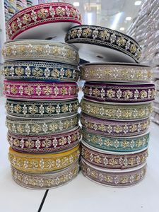 Bordado de encaje con pedrería y cuentas para zapatos, bolsos y prendas de vestir, lavable, 1 pulgada de ancho, colores personalizados, venta al por mayor - Product Image 5