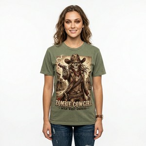 Camiseta Gráfica Personalizada con Temática Marina para Mujer, Estampado de Esqueleto de Sirena, Estilo Gótico Náutico, Camiseta de Algodón, Top de Moda Urbana, Venta al por Mayor - Product Image 3