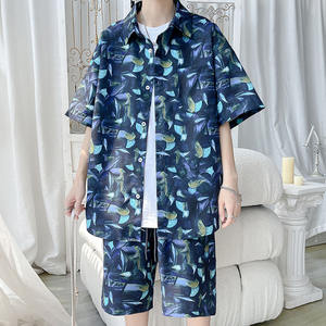 Ensemble d'été pour homme, décontracté, deux pièces, t-shirt et short, tissu en coton respirant, confortable, doux, pour tous les jours, plage, vacances, vêtements d'été - Product Image 3