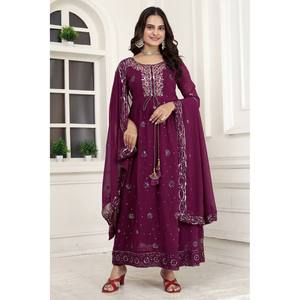 Designer Indian & Pakistani Clothing Elegant <b>Party</b> <b>Wear</b> Anarkali <b>Gown</b> with Dupatta and Pent for Special Occasions - Product Image 3