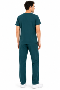 Women and Man V-Neck Medical Nursing <b>Scrubs</b> Uniform <b>Set</b> With Straight Leg Pants Medical <b>Scrubs</b> Top and Pants Multi Pocket Top - Product Image 2