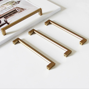 Durable Modern Zinc Alloy Satin Brass <b>Bar</b> Cabinet Handle Minimalist Drawer <b>Pull</b> <b>for</b> Kitchen Bathroom Nightstands Wardrobe - Product Image 4