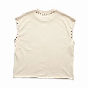 เสื้อกล้ามครอปพิมพ์ลาย DTG แบบกำหนดเอง ผ้าเจอร์ซีย์คอตตอน 100% สไตล์วินเทจ เสื้อยืดแขนกุดลำลองสำหรับทุกเพศ - Product Image 2