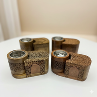 Ensemble de boîtes à encens hexagonales tissées en bois d'acacia de haute qualité, écologiques, brûleur d'encens d'aromathérapie, Madkhan arabe, pour la maison et la religion