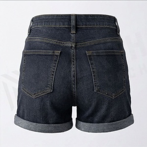 Shorts de mezclilla mini de tiro bajo para mujer, con lavado ácido, cremalleras y diseño de tanga, color personalizado, premium, de verano, a la moda, estilo urbano. - Product Image 2