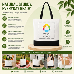 Bolsa de Tela de Algodón Orgánico con Logotipo Personalizado |   Bolsa de Compras Reutilizable Ecológica |   Bolsa de Compras Resistente de Primera Calidad, la Mejor Calidad - Product Image 5