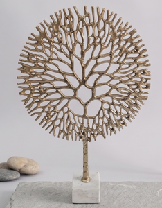 Tree Shape Metal Handcrafted Metal Elegant Gold Coral Aluminum Sculpture Luxury Decorative Accent Home Desktop Tabletop <b>Object</b> - Product Image 5