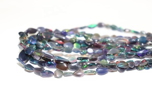 AAA New Arrival Natural Ethiopian Black Opal Smooth Nuggets Beads 4-6mm 16 Inches for Jewelry Making <b>Crafts</b> - Product Image 2