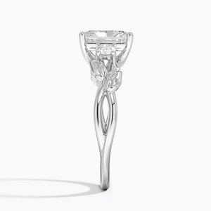 Bague BOJ 028 en argent 925, coupe radiante, trois pierres en forme de saule en bourgeonnements, diamant 2 carats couleur D VVS1, moissanite certifiée GRA, prix bas - Product Image 3