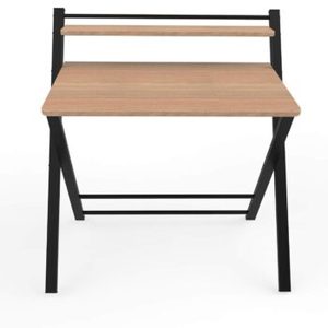 Table d'étude pliable en bois avec étagère et structure métallique - Product Image 4