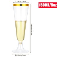Gobelets en plastique jetables transparents, détachables, colorés, élégants, pour fêtes, mariages, bars, événements, cocktails, champagne