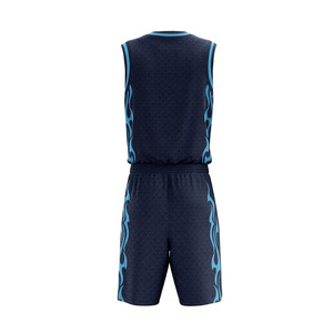 Uniforme de Baloncesto Transpirable Ekin Impex, Sin Mangas, Cuello en V, Absorbe la Humedad, Unisex para Adultos, Uniforme Personalizado con Impresión Sublimada, Azul - Product Image 3