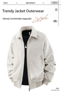 Chaqueta Bomber de Piloto para Hombre OEM, Chaqueta de Béisbol con Solapa, Ropa de Trabajo Informal, Cortavientos, Ligera, para Primavera y Otoño, Abrigo de Moda para Exteriores - Product Image 5