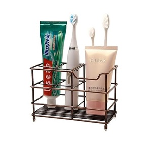 Bathroom Toothbrush Holder Toothpaste Stand Accessories <b>Storage</b> <b>Box</b> <b>Shelf</b> Rectangle Metal Free Standing Modern - Product Image 5