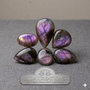 Piedras Preciosas de Labradorita Púrpura Natural, Corte Ovalado, Cabujón Pulido, Cambio de Color Arcoíris, Certificado IGI - Product Image 2