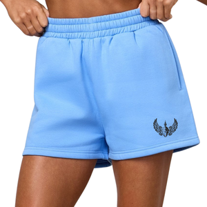 Shorts Deportivos de Felpa Azul Claro para Mujer, Corte Holgado, Suaves al Tacto, para Entrenamiento, Fitness, Ropa Deportiva Informal - Product Image 1