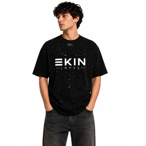 Camisetas de Algodón de Alta Calidad para Hombre, Tallas Grandes, con Diseño Personalizado de Pedrería, Estilo Urbano, Venta al Por Mayor - Product Image 3