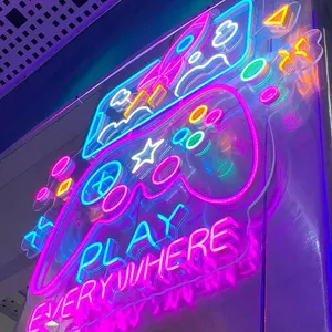 Manufacturer Customized Free Design Advertising Acrylic Made Led Anime Gaming Jazz Club Rgb Neon Sign Happy Birthday Sign