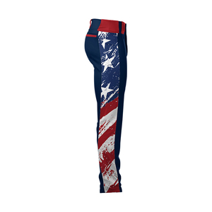 Baseball Pants For Boys <b>Red</b> Color <b>Belt</b> Loops Snap Closure Comfortable Navy Blue Color Softball Pants With Sublimation Design - Product Image 5