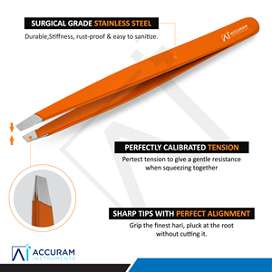ชุดแหนบคิ้วสแตนเลสแบบมืออาชีพ ปลายเฉียง สำหรับตกแต่งคิ้วอย่างแม่นยำ - Product Image 5
