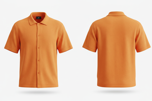 Chemise habillée d'été à manches courtes boutonnée, sur mesure, décontractée, en mélange de coton doux et respirant, pour le bureau - Product Image 4