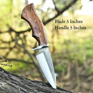 Couteau de camping Skinner à pointe droite en acier inoxydable fait main sur mesure, manche en bois, étui en cuir, OEM/ODM/OBM disponible, DIY - Product Image 5