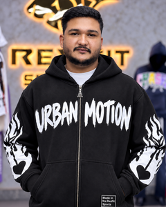 Custom <b>Black</b> <b>Zip</b> <b>Up</b> <b>Hoodie</b> Men Graphic Print Streetwear Oversized Fleece Sweatshirt Sleeve Art Custom Label Winter Casual <b>Hoodie</b> - Product Image 2