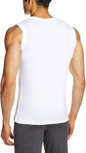 เสื้อกล้ามออกกำลังกายสำหรับเพาะกาย เสื้อกีฬาขายส่งจากอินเดีย ราคาดีที่สุด เสื้อกล้ามผู้ชายผ้าฝ้ายแท้สีขาว ไร้ตะเข็บ สำหรับออกกำลังกายและฟิตเนส - Product Image 3