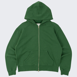 Sudadera cómoda con cremallera completa de mezcla de algodón grueso para hombre, capa base de forro polar suave, jersey de gimnasio duradero para exteriores - Product Image 1