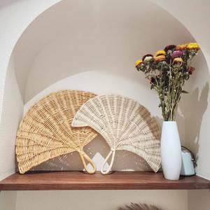 Abanico de ratán para colgar en la pared, tejido a mano, abanicos naturales decorativos, adornos para colgar en la pared, precio bajo - Product Image 6