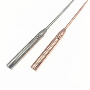 Juego de 2 raspadores de lengua con punta de cobre en oro rosa, forma de U, alambre de acero inoxidable, elimina bacterias bucales y el mal aliento, para adultos, uso diario. - Product Image 3