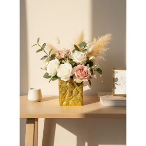 Jarrón de cerámica terracota nórdico moderno para hierba de pampa, maceta decorativa minimalista mate naranja para sala de estar estilo boho - Product Image 6