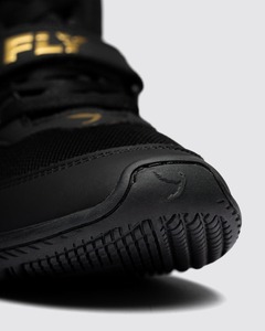 Chaussures de boxe noires professionnelles en cuir sur mesure, légères, respirantes, à lacets, de haute qualité, confortables et durables - Product Image 3