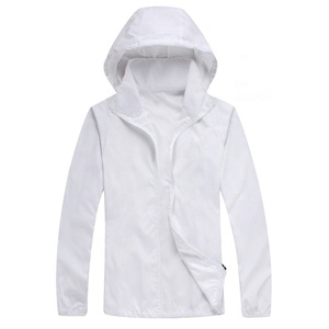Wholesale Men's Lightweight Hooded Windbreaker <b>Jacket</b> Solid Color Zipper Closure Casual Spring Wear Polyester Shell <b>Thin</b> Fabric - Product Image 2