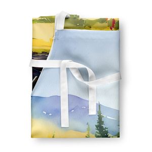 Montana Bitterroot Multicolor Large Adult Unisex Watercolor <b>Apron</b> for <b>Cooking</b> Kitchen Baking Crafts Gardening - Product Image 3