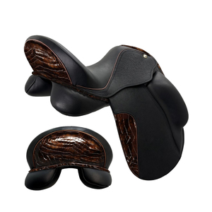 Selle d'équitation en cuir véritable de qualité supérieure, nouvelle conception, pour dressage anglais, saut d'obstacles, course de chevaux, endurance, style western, avec éléments en plastique/bois - Product Image 5