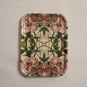 Plateau de service rectangulaire en métal à imprimé floral écologique, antidérapant, pour dîner, plateau de service personnalisé en gros pour thé et nourriture - Product Image 1