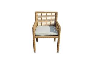 Natural-Look PE Bamboo Dining Chair and Table Set with Aluminum Structure - Product Image 2