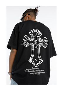 Custom Printed Front <b>Skulls</b> <b>Men's</b> Black O-Neck Short Sleeve T-<b>Shirt</b> Regular Fit Street Style 100% Cotton Jersey - Product Image 2