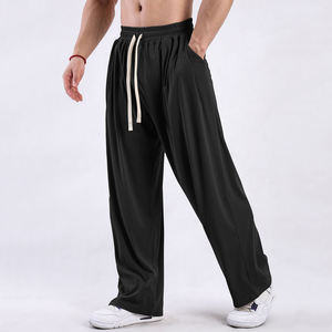 Pantalon de survêtement homme vierge personnalisé ODM, molleton bouclette lourd 390 GSM, coupe droite ou large, décontracté, pour le sport, vente en gros - Product Image 6