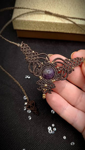 Handmade Precious Metal Alloy Boho <b>Statement</b> Healing Crystal <b>Necklace</b> IGI Certified HARI OM CREATIONS Women's Party Jewelry - Product Image 2