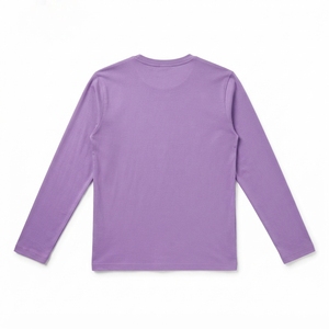 เสื้อยืดแขนยาวผู้ชาย สีพื้น คอกลม ทรงเข้ารูป สไตล์ลำลอง ผ้าถัก 100% คอตตอน ระบายอากาศได้ดี ดีไซน์เรียบง่าย รับสกรีนโลโก้ 2026 - Product Image 3