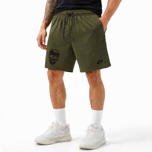 Pantalones Cortos Deportivos Casuales con Estampado de Calavera de Oliva para Hombre, Transpirables, con Cordón en la Cintura, Ropa Deportiva de Verano, Servicio de Fabricación Personalizada - Product Image 1