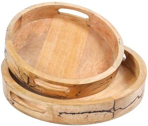 Modern Eco-Friendly Customizable Mango Wood & Acacia Wood Coffee & <b>Tea</b> Serving <b>Tray</b> for Restaurants and Hotels - Product Image 2