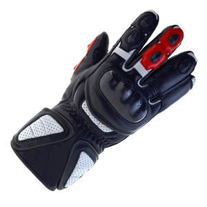Gants de moto en cuir pour la conduite sportive, à doigts complets, avec absorption des chocs, paume renforcée, protection des articulations, tissu respirant, compatibles écran tactile - Product Image 2