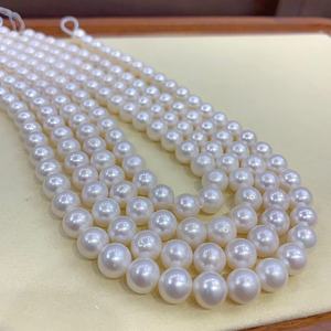 9-10mm Freshwater Pearl <b>Necklace</b> with S925 <b>Silver</b> Near Mother's <b>Chain</b> Lock Finished Bone <b>Chain</b> Mother's Day Gift - Product Image 3