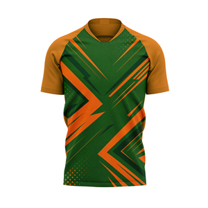 Maillot de football personnalisé 100 % coton, respirant, séchage rapide, col en V unisexe, idéal pour les sports d'équipe, les jeux scolaires et l'entraînement en club - Product Image 5